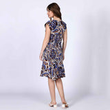 Saint Womens Blue Multicolour Viscose Mini Dress