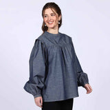 Saint Womens Grey Cotton Chambray Top