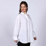 Saint Womens White Crystal Embellished Cotton Shirt