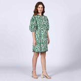 Saint Solene Womens Green Cotton Lining Short Dress