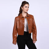 Saint Ray Cuoio Leather Women Collar Jackets