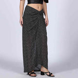 Saint Womens Black Georgette Draped Skirt