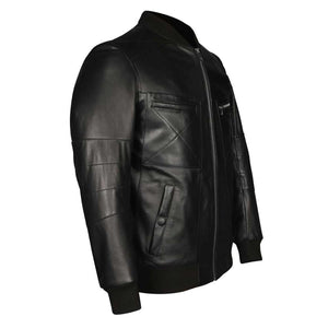 Saint Edith Black Leather Men's Bomber Jackets