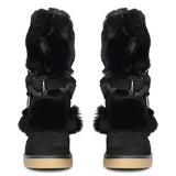 Saint Snövella Black Suede Leather Fur Boots