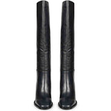 Saint Lia Blue Leather Knee High Slouch Boots