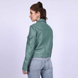 Saint Amory Women Green Leather Jackets