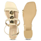 Saint Solea Off White Vegan Leather Block Heels