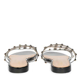 Saint Venera Metal Studded Black Vegan Leather Flats