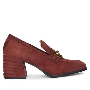 Saint Vera Gold Horsebit Burgundy Leather Moccasins