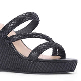 Saint Roxie Strass Cord Black Wedges