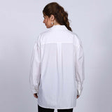 Saint Womens White Crystal Embellished Cotton Shirt