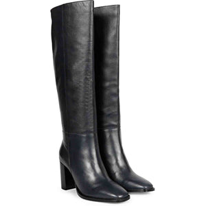 Saint Lia Blue Leather Knee High Slouch Boots