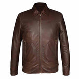 Saint Arduin Choco Brown Washed Leather Men's Bomber Jackets