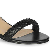 Saint Verona Black Vegan Leather Block Heels