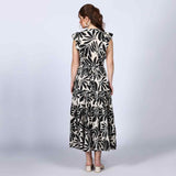 Saint Womens Ivory Printed Lurex Maxi Dress