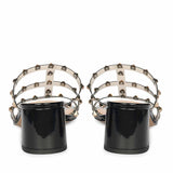 Saint Novara Metal Studded Black Vegan Leather Heels