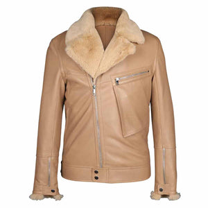 Saint Harley beige Leather Men's Biker Jacket