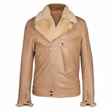 Saint Harley beige Leather Men's Biker Jacket