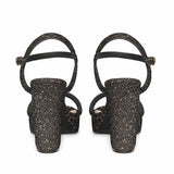 Saint Merrily Pewter Glitter Block Heels