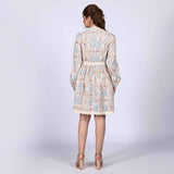 Saint Womens Ivory Multicolour Cotton Poplin Dress