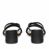 Saint Alessia Embellished Black Vegan Leather Block Heels