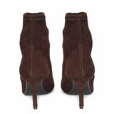 Saint Jemima Brown Stretch Suede Kitten Heel Ankle Boots