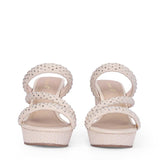 Saint Roxie Strass Cord Off White Wedges