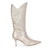 Saint Nayeli Gold Metallic Leather calf Length Slouch Boots