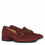 Saint Jacqueline Burgundy  Suede Leather Moccasins