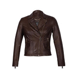Saint Ginevra Brown Leather Women Biker Jackets
