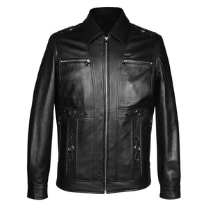 Saint Benjo Black Leather Men's Jacket