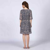 Saint Womens Navy Abstract Print Viscose Mini Dress