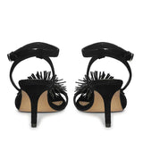 Saint Liora Black Suede Fringe Stilettos