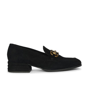 Saint Jacqueline Black  Suede Leather Moccasins