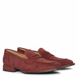 Saint Carla Burgundy Suede Leather Saddle Moccasins