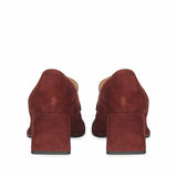 Saint Viviana Burgundy Suede Leather Block Heel Moccasins