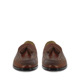 Saint Valentin Tan Leather Tassel Moccasins