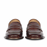 Saint Carla Croco Embossed Chocolate Leather Moccasins