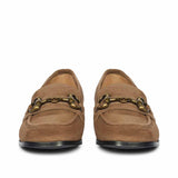 Saint Jacqueline Dark Taupe Suede Leather Moccasins