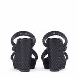 Saint Roxie Strass Cord Black Wedges