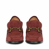 Saint Vera Gold Horsebit Burgundy Leather Moccasins
