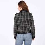 Saint Adria Grey Leather Women Collar Jackets