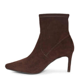 Saint Jemima Brown Stretch Suede Kitten Heel Ankle Boots