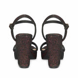 Saint Merrily Bordo Glitter Fabric Block Heels