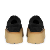 Saint Glaressa Studded Fur Platform Suede Leather Slip-Ons