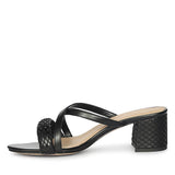 Saint Alessia Embellished Black Vegan Leather Block Heels