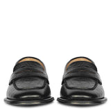 Saint Carla Croco Embossed Black Leather Moccasins