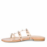 Saint Venera Metal Studded Blush Vegan Leather Flats