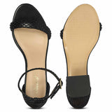 Saint Verona Black Vegan Leather Block Heels