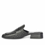 Saint Savannah Studded Black Leather Moccasins